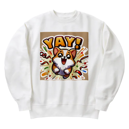 超キュートな柴犬 Heavyweight Crew Neck Sweatshirt