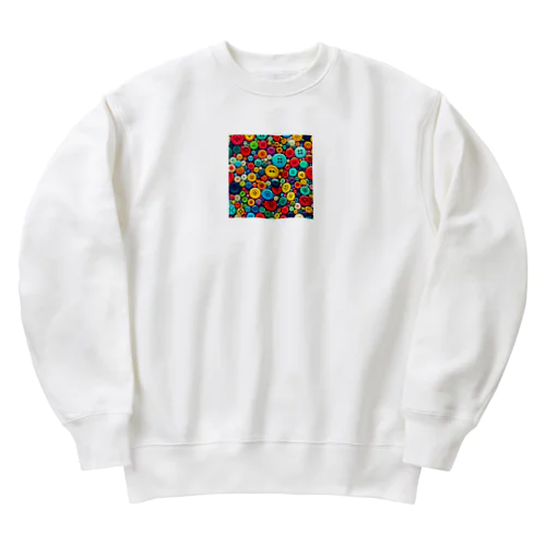 カラフルボタン Heavyweight Crew Neck Sweatshirt