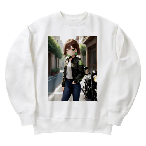 バイク女子 Heavyweight Crew Neck Sweatshirt