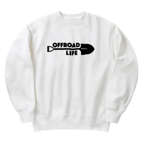 オフロードライフ スコップデザイン クロカン ブラック Heavyweight Crew Neck Sweatshirt