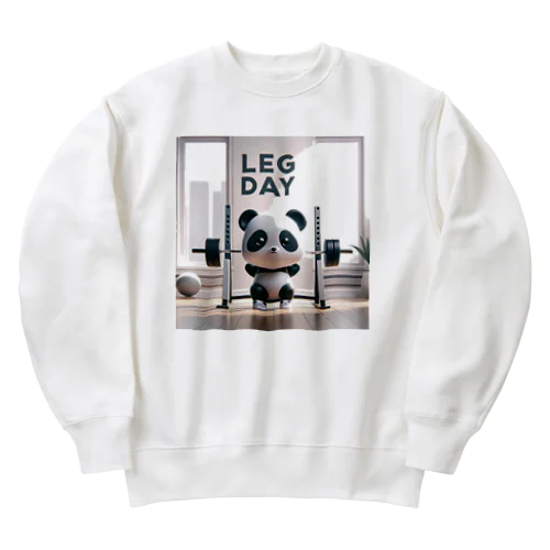 筋トレパンダ　Leg Day Heavyweight Crew Neck Sweatshirt