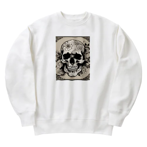 ドクロと花 Heavyweight Crew Neck Sweatshirt