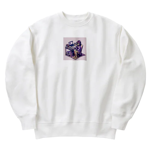 ピクセルパープルガール Heavyweight Crew Neck Sweatshirt