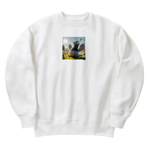 明るい子供のハト Heavyweight Crew Neck Sweatshirt