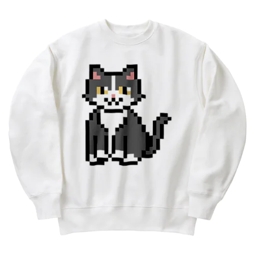 ハチワレ猫のドット絵 Heavyweight Crew Neck Sweatshirt