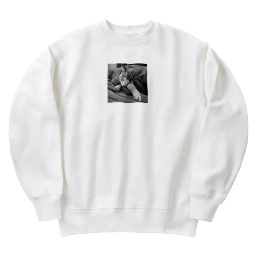 モノクロ猫 Heavyweight Crew Neck Sweatshirt