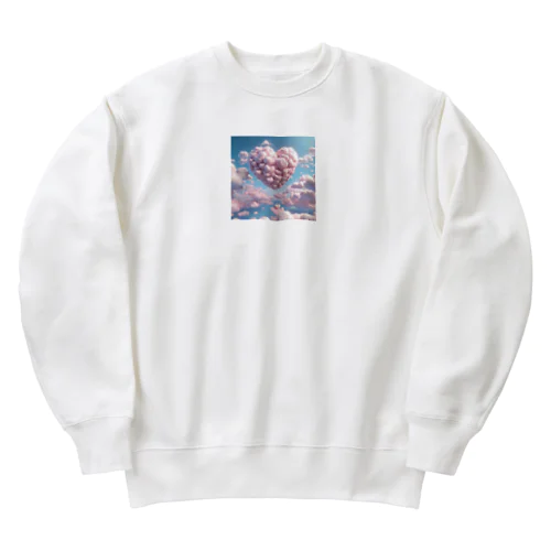 空にハートの雲2 Heavyweight Crew Neck Sweatshirt