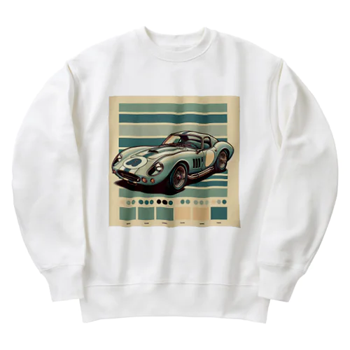 レトロなスポーツカー Heavyweight Crew Neck Sweatshirt