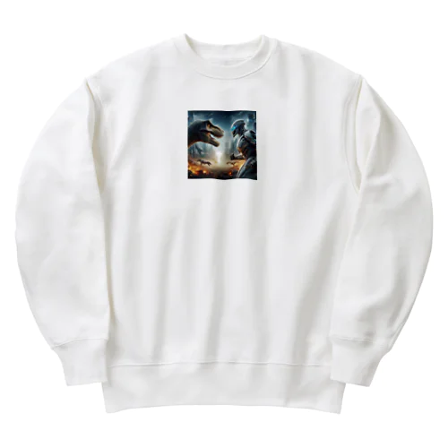 恐竜vsロボット Heavyweight Crew Neck Sweatshirt