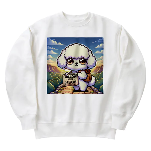 華やかで愛らしいトイプードル Heavyweight Crew Neck Sweatshirt