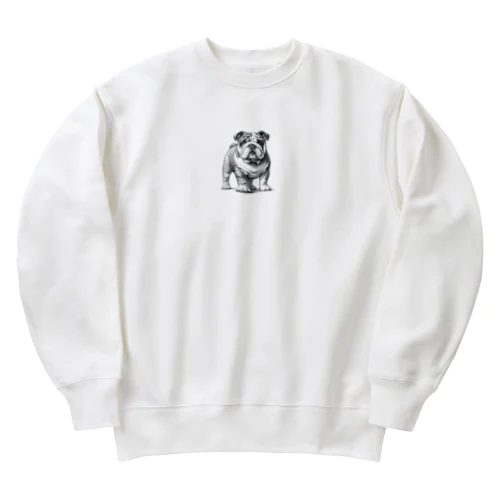 かわいいブルドッグ Heavyweight Crew Neck Sweatshirt