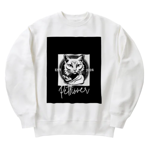 勇敢な猫戦士 Heavyweight Crew Neck Sweatshirt