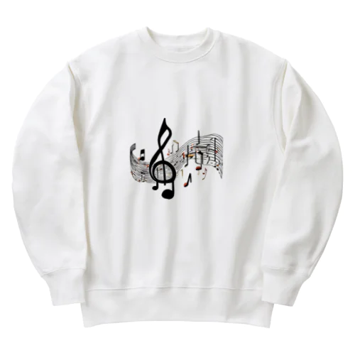 音楽　音符 Heavyweight Crew Neck Sweatshirt