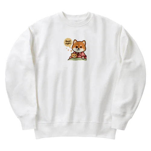 今夜は可愛い柴犬スタンプで癒しの時間 Heavyweight Crew Neck Sweatshirt