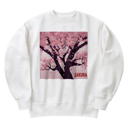 春が到来、そして桜満開 Heavyweight Crew Neck Sweatshirt