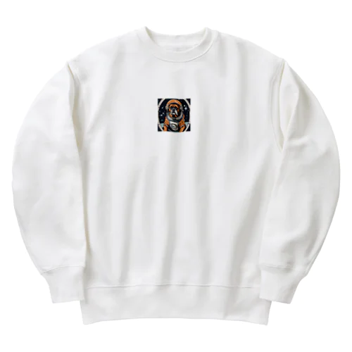 宇宙旅行ボクサー犬 Heavyweight Crew Neck Sweatshirt