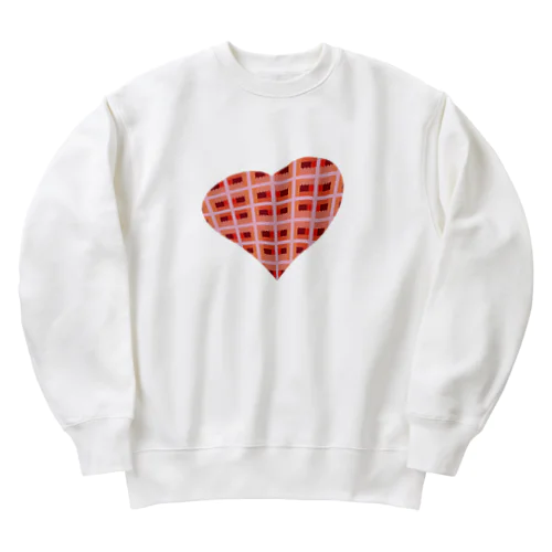 checkered heart♡ Heavyweight Crew Neck Sweatshirt