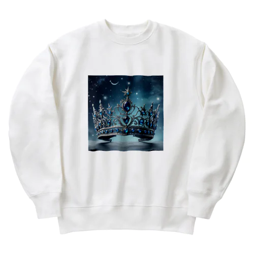 ブルーの幻想的なティアラ Heavyweight Crew Neck Sweatshirt