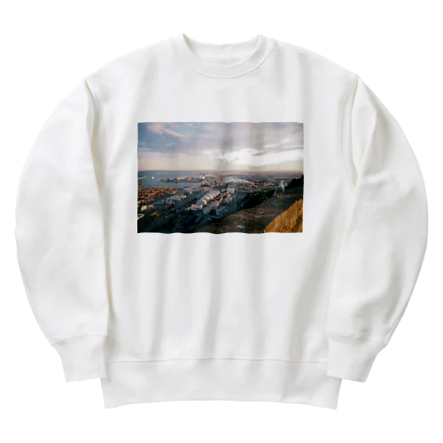 Barcelona landscape Heavyweight Crew Neck Sweatshirt