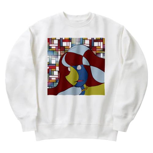 ほらをた娘 物語の色を選択する少女 Heavyweight Crew Neck Sweatshirt