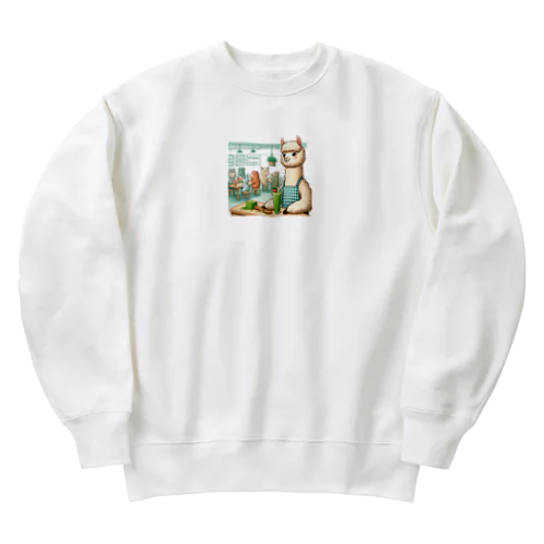 アルパカカフェのにぎやかな一日 Heavyweight Crew Neck Sweatshirt