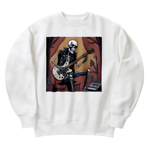 ロックなスケルトン1 Heavyweight Crew Neck Sweatshirt