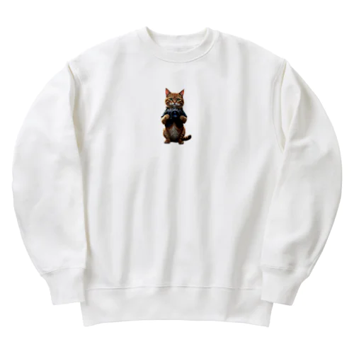 ネコカメラマン Heavyweight Crew Neck Sweatshirt