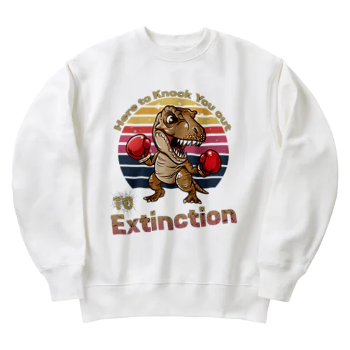 絶滅までKOをするティラノサウルス Heavyweight Crew Neck Sweatshirt