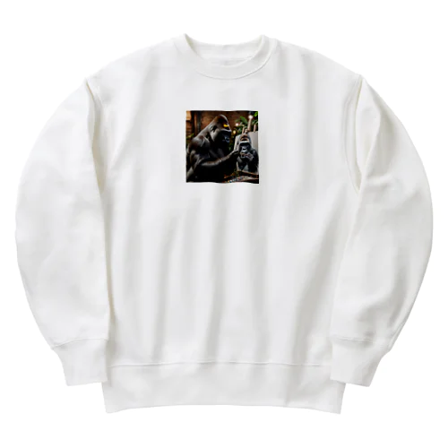 絵画人、ゴリラ Heavyweight Crew Neck Sweatshirt