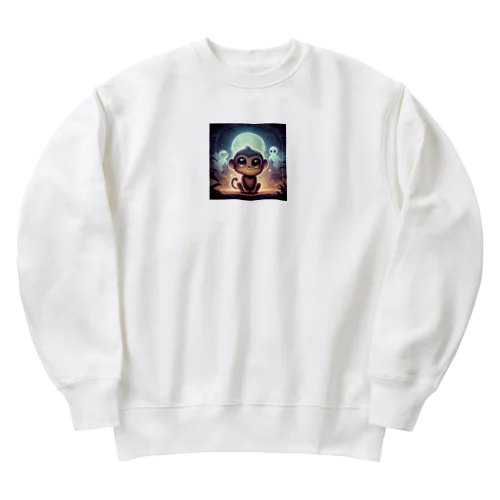 不気味で可愛いサル001 Heavyweight Crew Neck Sweatshirt