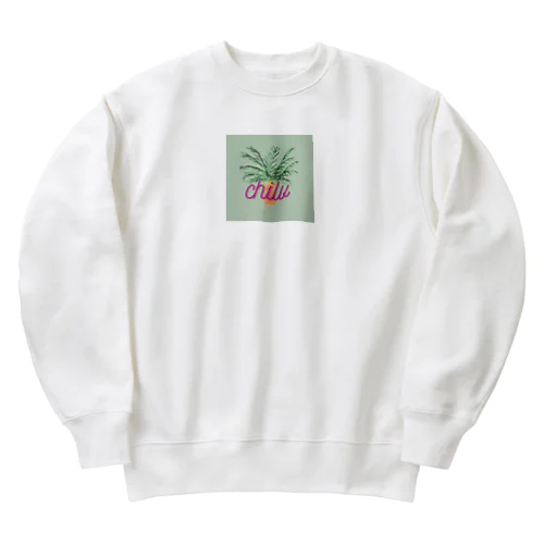 夏　シンプル　イラスト Heavyweight Crew Neck Sweatshirt