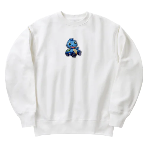 恐竜パトカー Heavyweight Crew Neck Sweatshirt