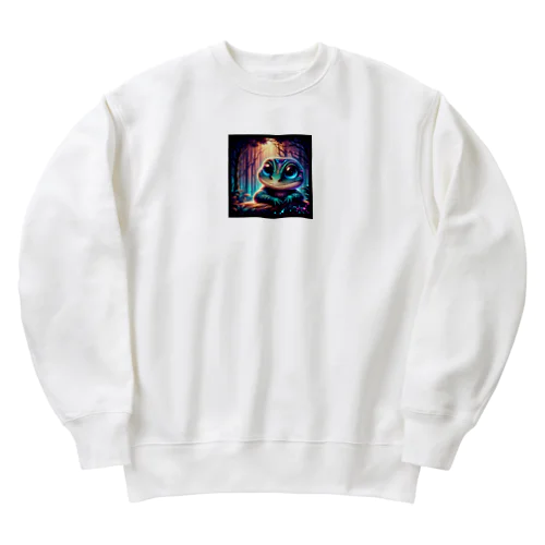 不気味で可愛いトカゲ001 Heavyweight Crew Neck Sweatshirt