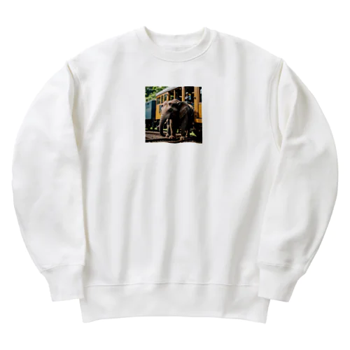 汽車と象 Heavyweight Crew Neck Sweatshirt