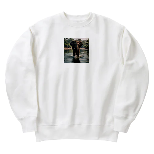 泳いでいる象 Heavyweight Crew Neck Sweatshirt