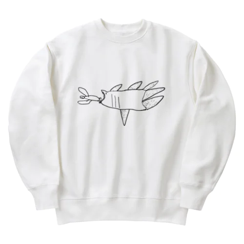 あぶない！（モノクロ） Heavyweight Crew Neck Sweatshirt