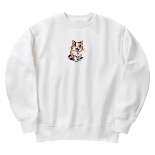 三毛猫チーちゃんグッズ Heavyweight Crew Neck Sweatshirt