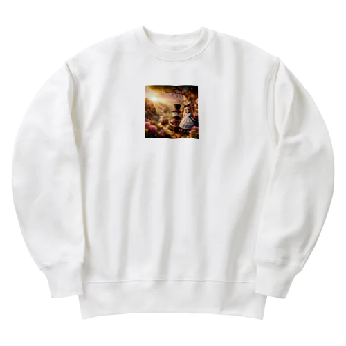 夕暮れの風景を彩る、可愛らしいアリス Heavyweight Crew Neck Sweatshirt