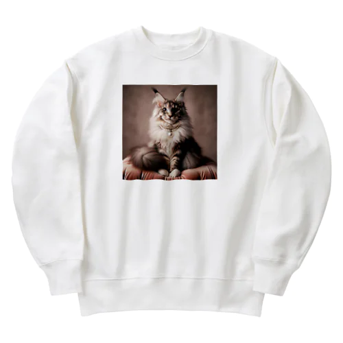 猫とパール Heavyweight Crew Neck Sweatshirt