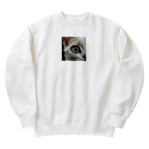 ドアップ猫さん Heavyweight Crew Neck Sweatshirt