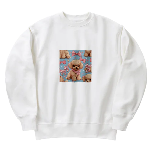 可愛いトイプードル🥰 Heavyweight Crew Neck Sweatshirt