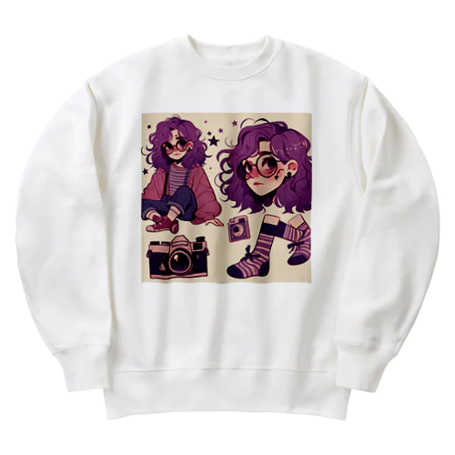 カメラと少女 Heavyweight Crew Neck Sweatshirt