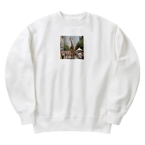 真夏の都会のきりん Heavyweight Crew Neck Sweatshirt