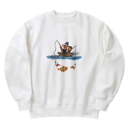 釣り親子：釣れないかな～ Heavyweight Crew Neck Sweatshirt