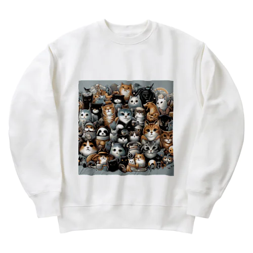 にゃんこ大集合!! Heavyweight Crew Neck Sweatshirt