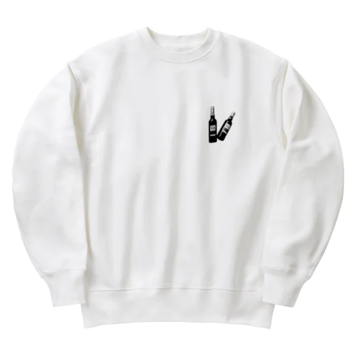 ワンポイントモノクロデザイン Heavyweight Crew Neck Sweatshirt