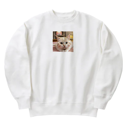 かわいい猫のグッズ Heavyweight Crew Neck Sweatshirt