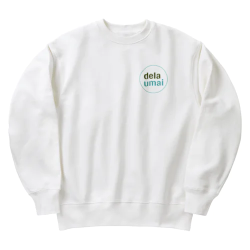 dela umai ロゴ丸 Heavyweight Crew Neck Sweatshirt