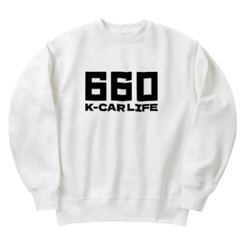 660軽カーライフ 軽自動車 ブラック Heavyweight Crew Neck Sweatshirt