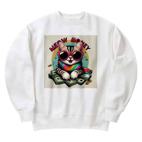 財布にゃんこ Heavyweight Crew Neck Sweatshirt